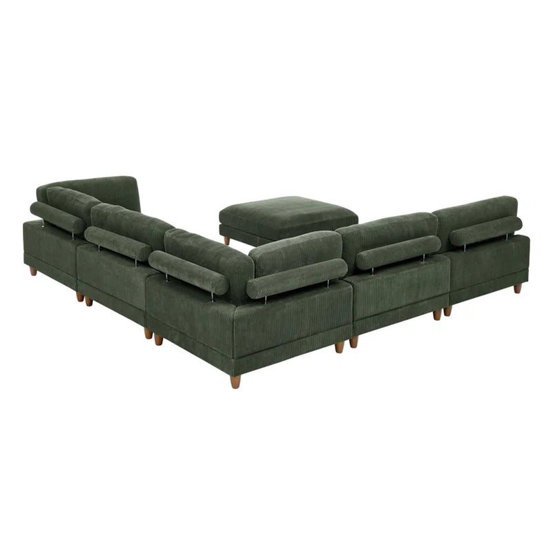 Espinosa 6 - Piece Slipcovered Corduroy Sectional