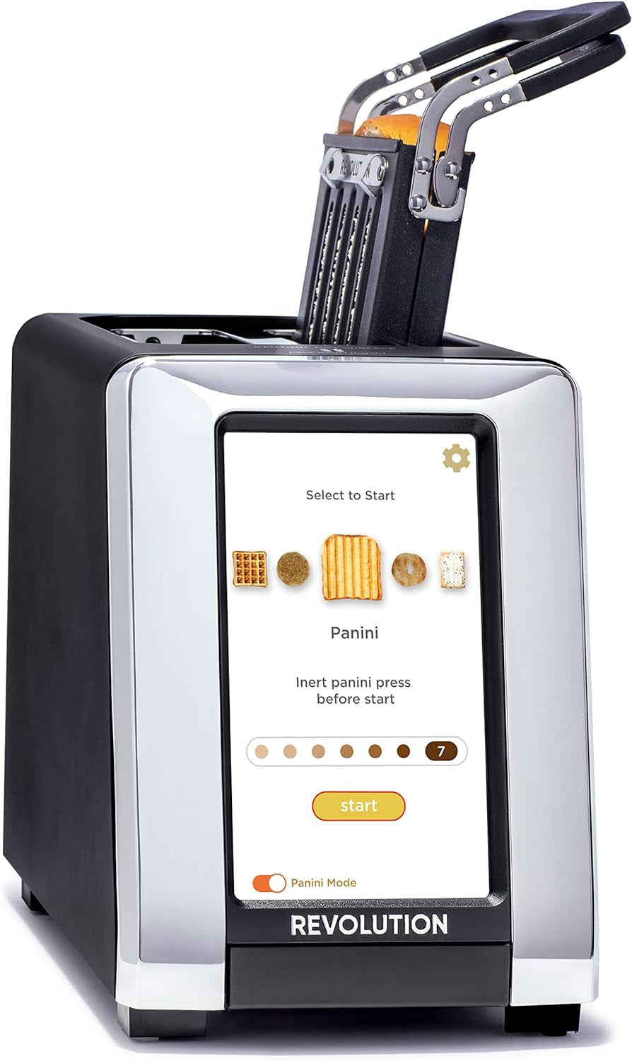 R180B High-Speed Touchscreen Toaster, 2-Slice Smart Toaster with Patented Instaglo Technology & Toastie Panini Press