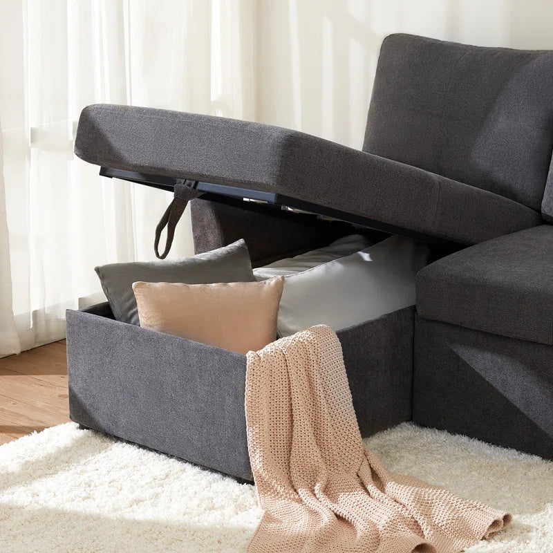 Baerl 84" Sofa Bed Pull Out Bed with Storage Chaise