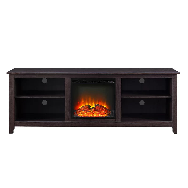Kneeland 70" Open Storage TV Stand with Electric Fireplace