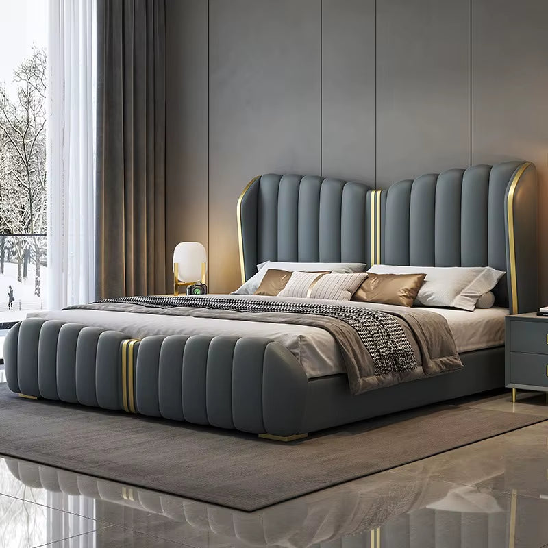 Luxury Double Massage Bed Loft Wooden Modern Sofa Headboards Design European Bed Princess Sleeping Muebles Unique Furniture