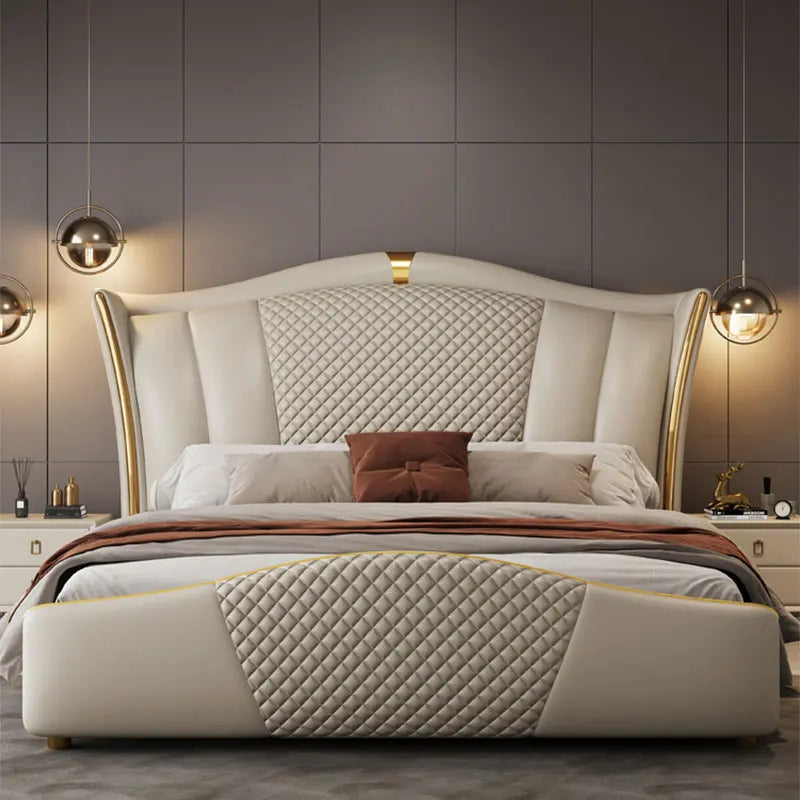 Dutrieux Luxe French High Queen Bed - Elegant Handcrafted French Design - Luxury Upholstered Headboard & Timeless Craftsmanship