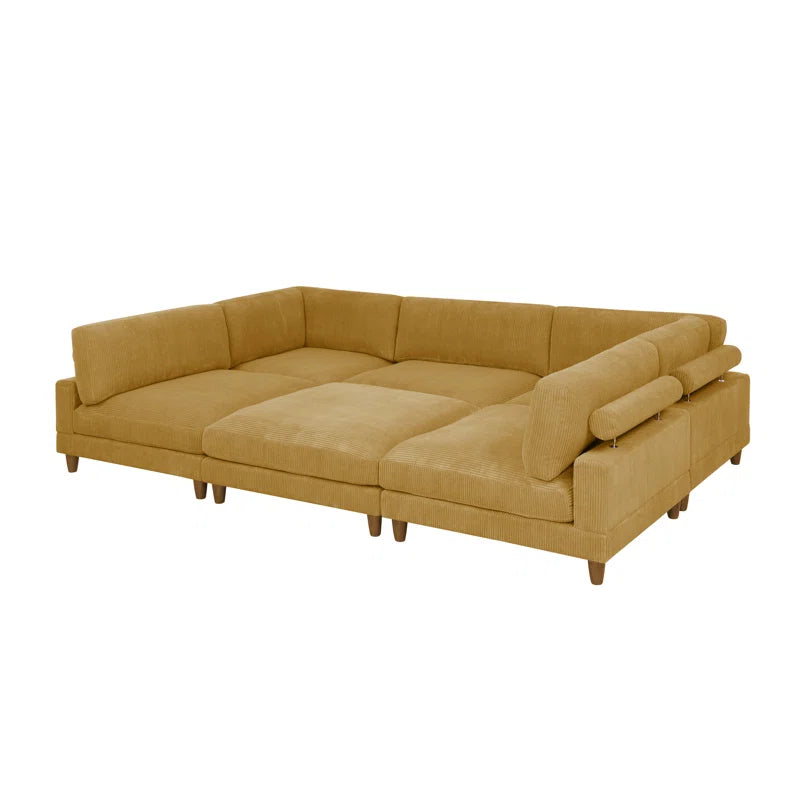 Espinosa 6 - Piece Slipcovered Corduroy Sectional
