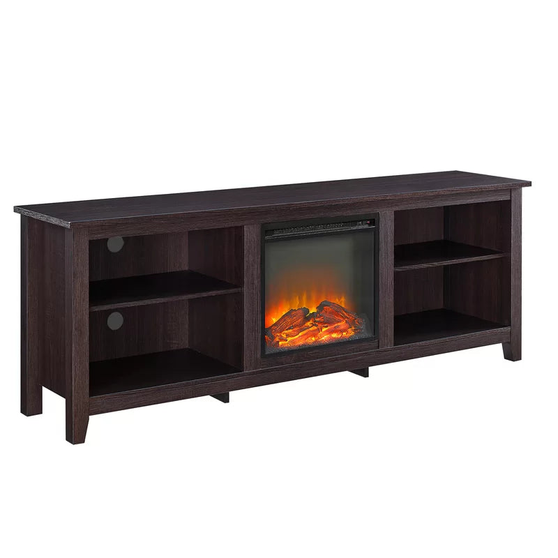 Kneeland 70" Open Storage TV Stand with Electric Fireplace