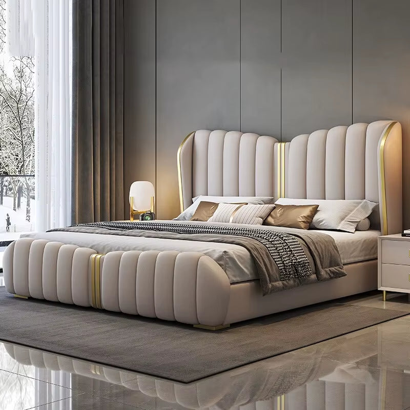 Luxury Double Massage Bed Loft Wooden Modern Sofa Headboards Design European Bed Princess Sleeping Muebles Unique Furniture