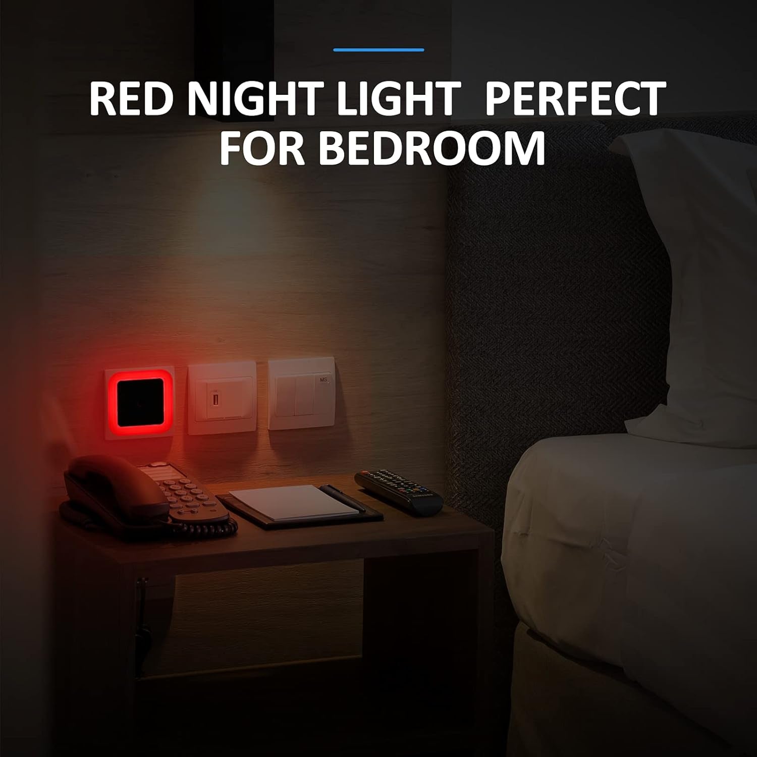 8 Pack Red Night Light Plug-In Color Nightlight with Dusk to Dawn Sensor Red Led Lights On-Closed-Auto Sleep Light Wall Lamp for Children and Kid'S Adult Room Bedroom Hallway