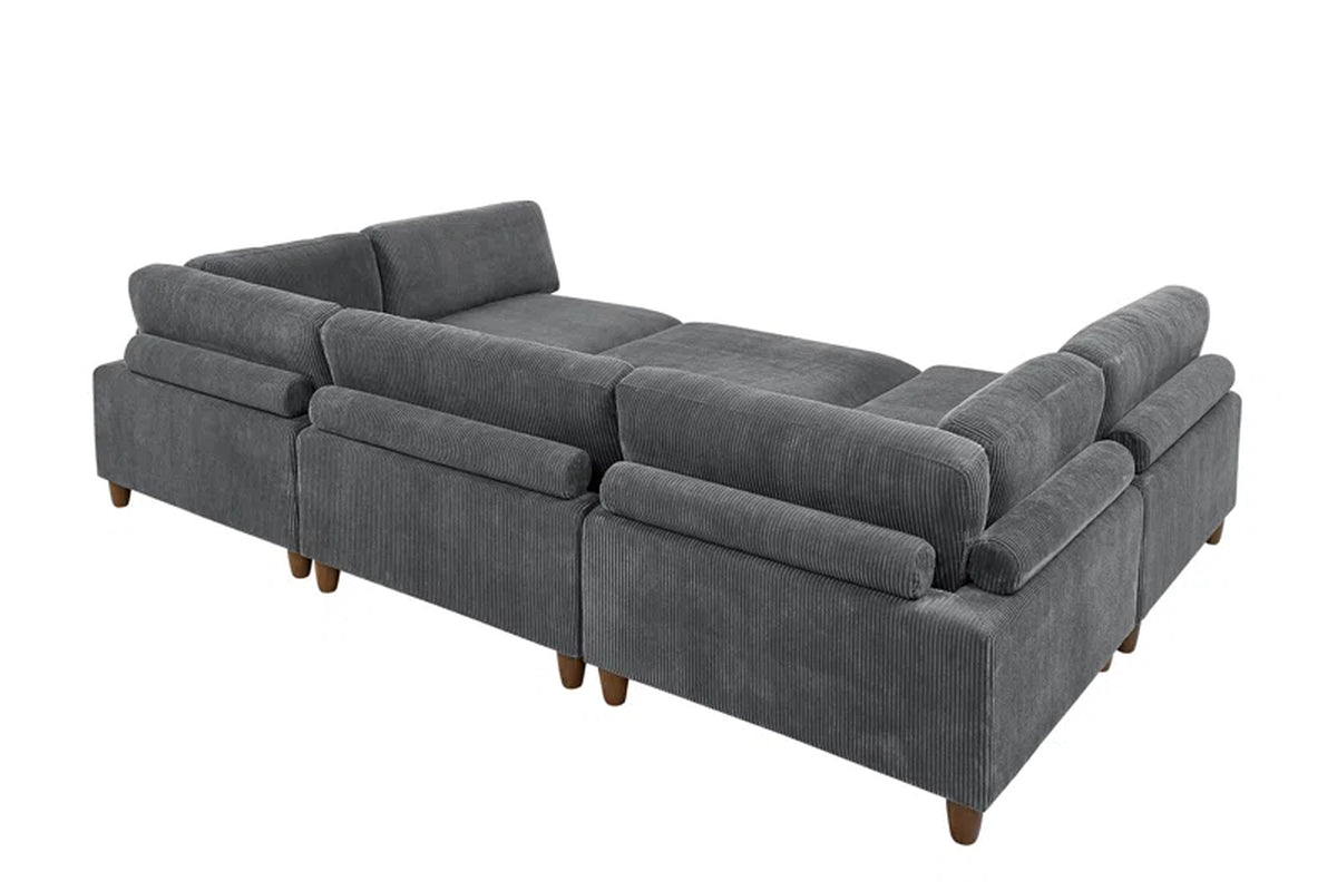 Espinosa 6 - Piece Corduroy Sectional