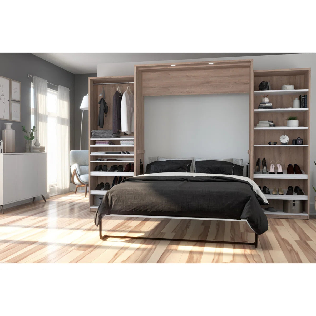 Osterman™ Murphy Platform Bed — Space-Saving Wall Bed with Dual-Piston Lift, Slat Support & 10-Year Warranty | Lux Smart Home Living