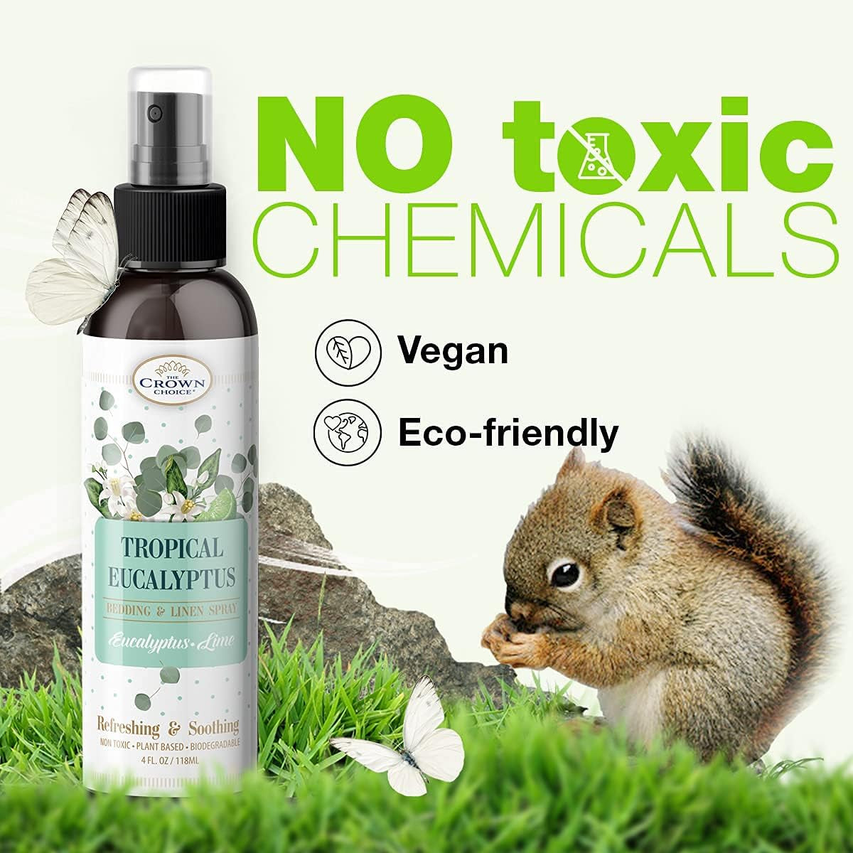 Natural Air Freshener Eucalyptus Spray for Fabric, Pillow, Sheets, Linen and Bedding - Bedroom Essential for Soothing & Refreshing Sleep - 4 Oz (Pack of 2)