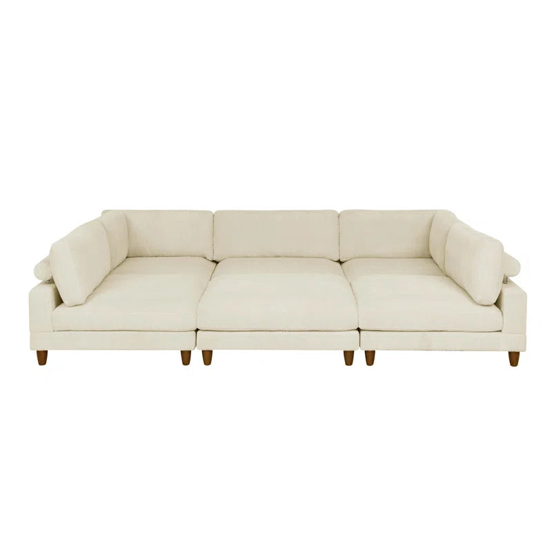 Espinosa 6 - Piece Slipcovered Corduroy Sectional