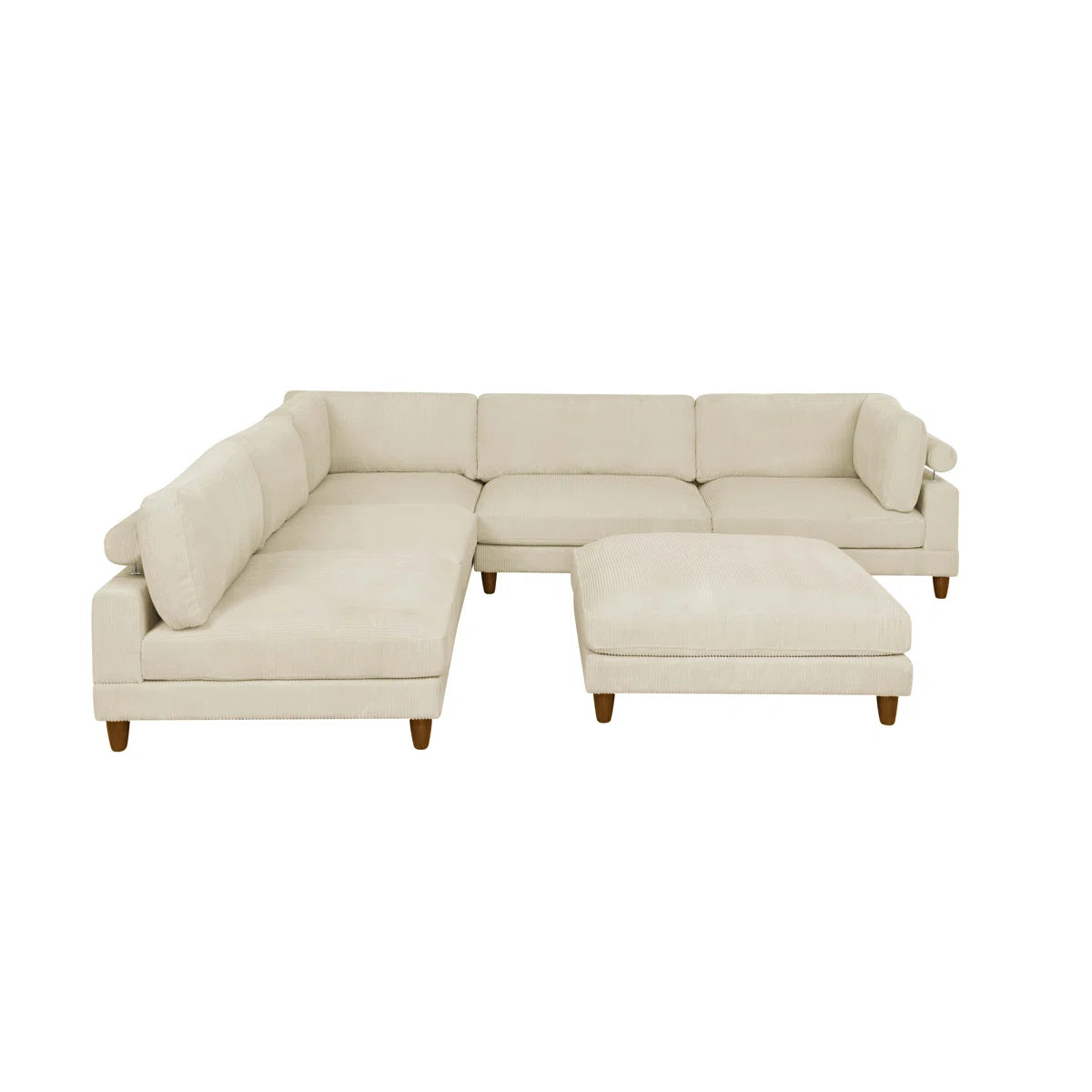 Espinosa™ 6-Piece Modular Sectional — Slipcovered Corduroy, Ottoman Included, Deep 30" Seat, Symmetrical | Lux Smart Home Living