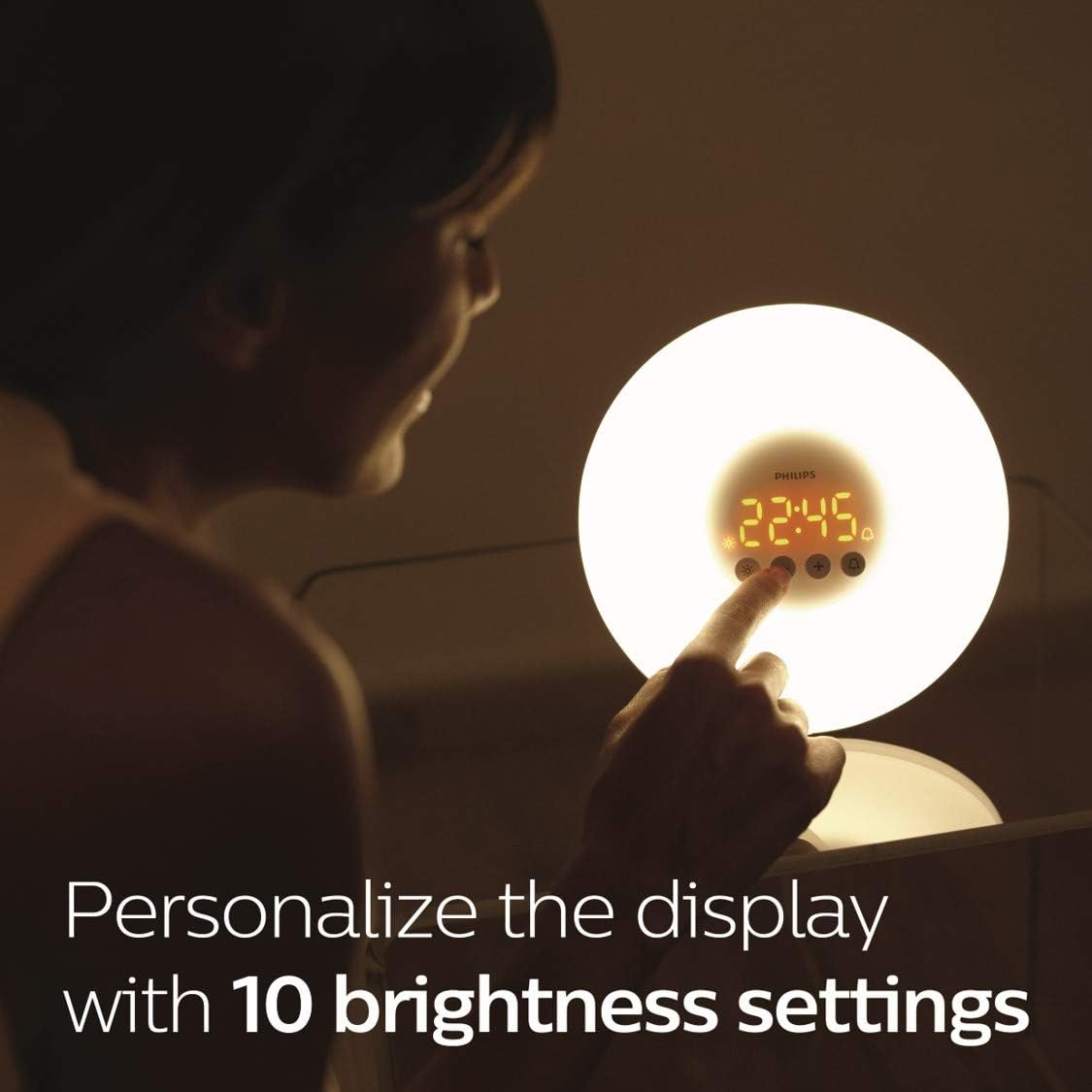 Philips Sunrise Wake-Up Light Alarm Clock – Natural Light Simulation for Gentle Morning Wake-Up, with Adjustable Brightness and Sleek, Minimalist Design