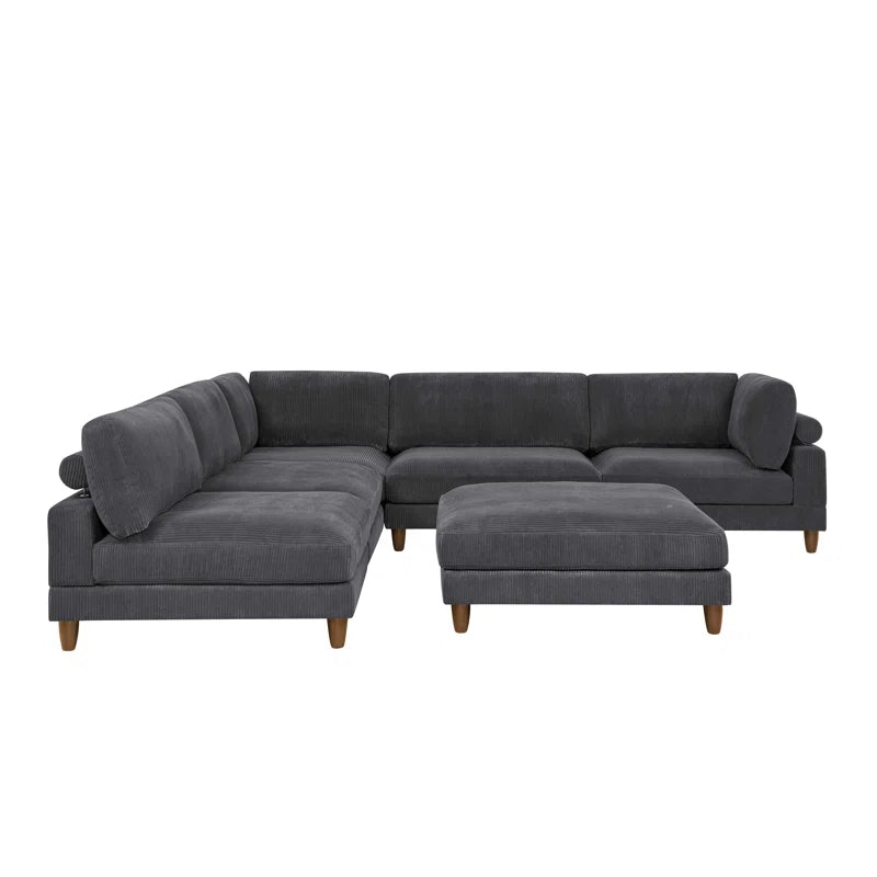 Espinosa 6 - Piece Slipcovered Corduroy Sectional