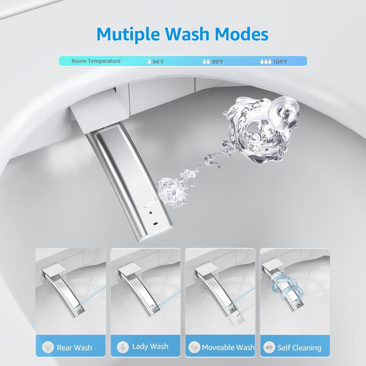 Smart Toilet with Auto Open/Close Lid, Bidet Toilet Pump-Assisted, Blackout Flush, Heated Seat, Dual Auto Flush, Warm Water, Foot Sensor Operation, Tankless Elongated Toilets with LED Display