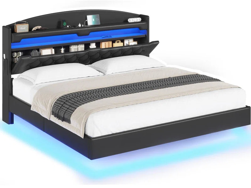 Mickail Modern Upholstered Bed with Storage Drawers – Stylish, Space-Saving Elegance for Your Bedroom