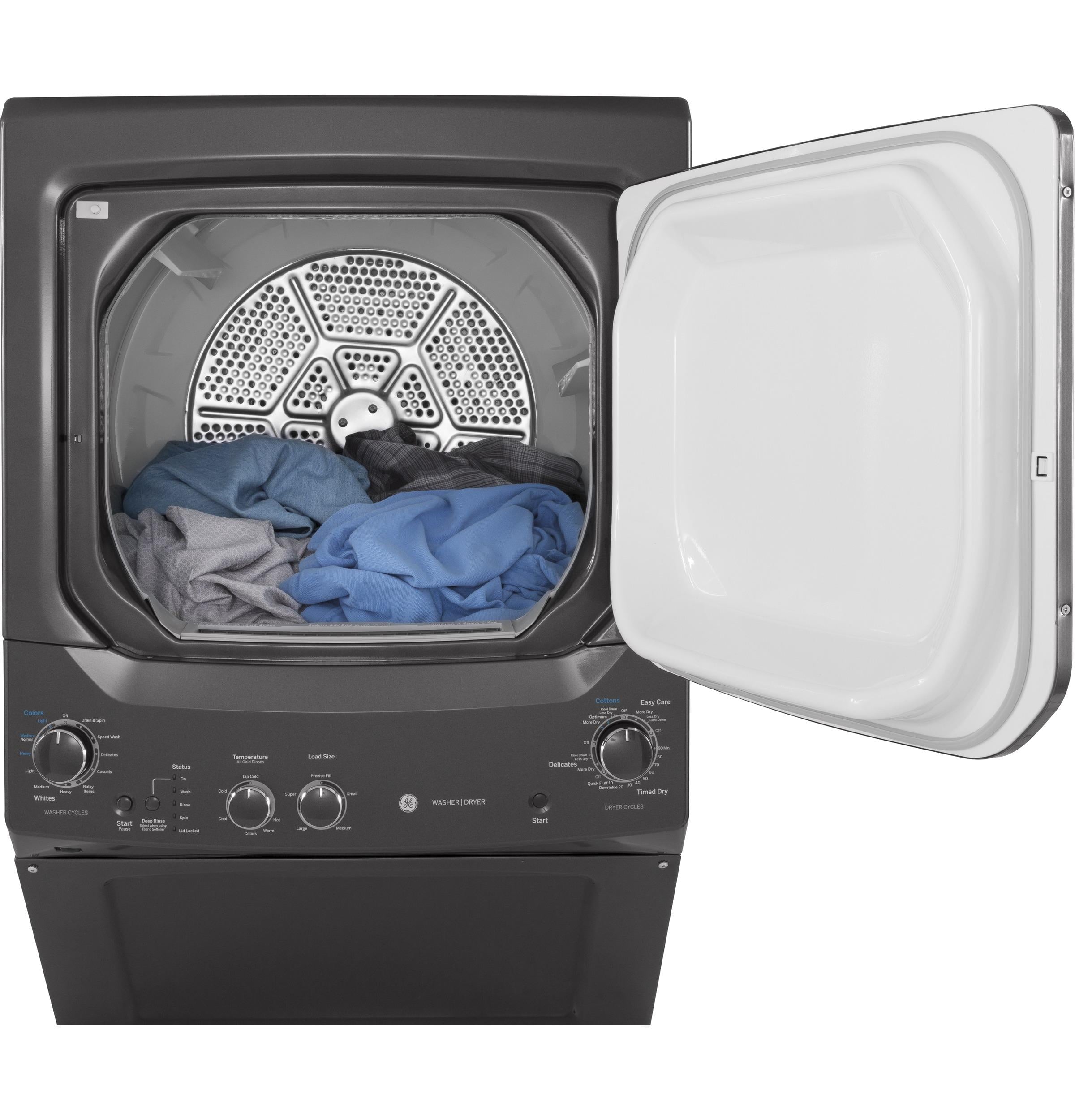 GE GUD27ESPMDG 27" Wide Laundry Center - Diamond Gray