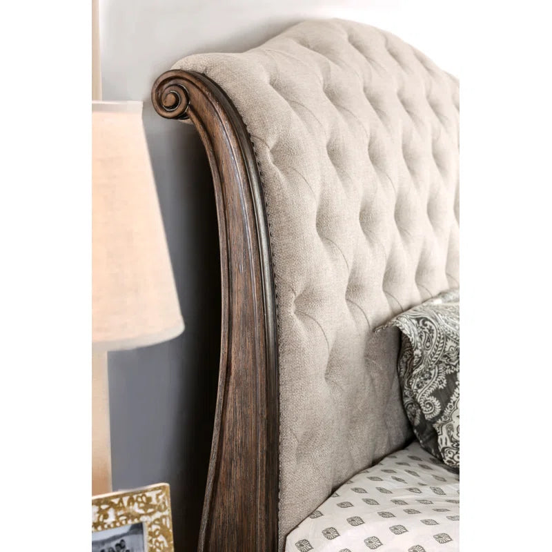 Elegant Amad Heights Sleigh Bed by Lark Manor – Classic Design with Timeless Comfort