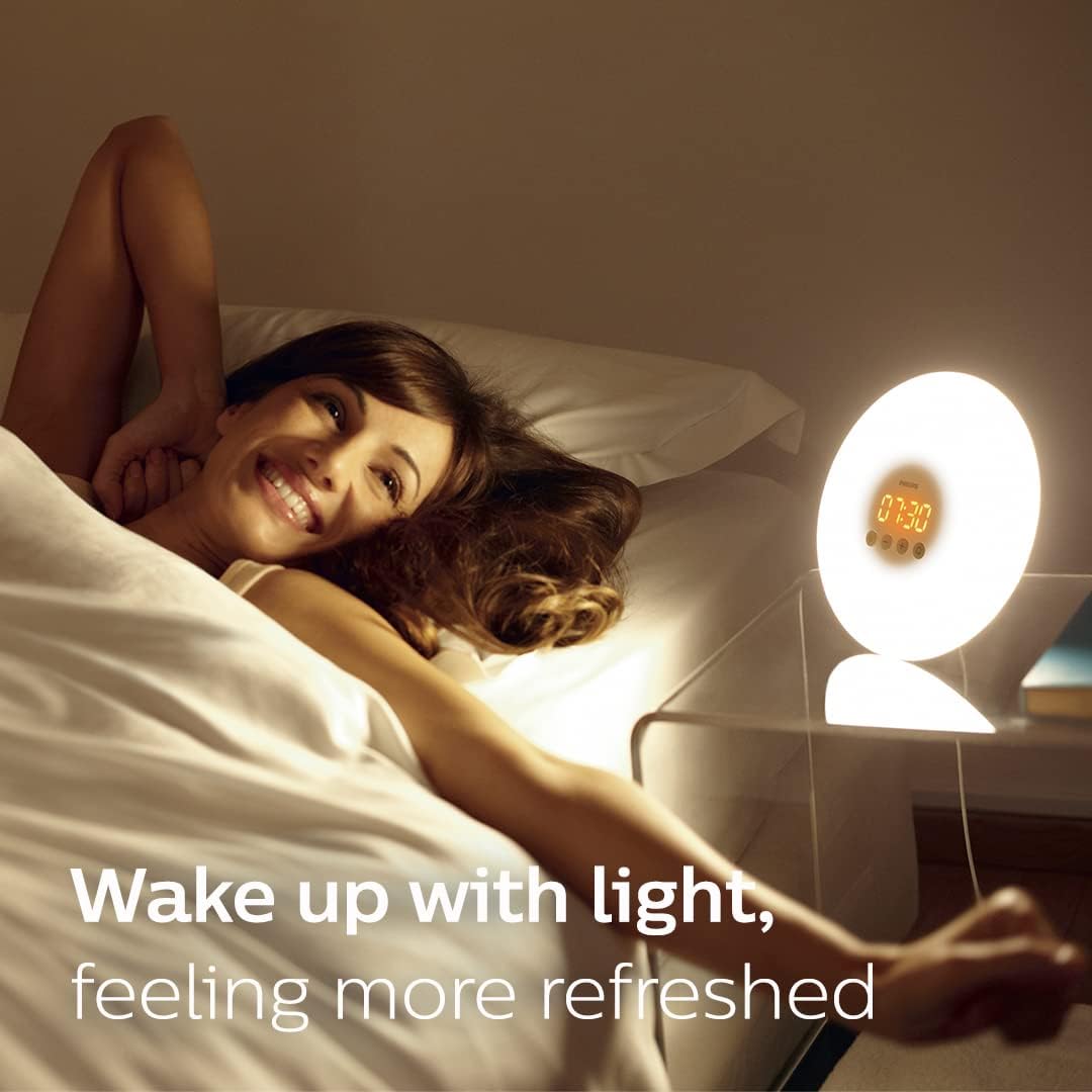 Philips Sunrise Wake-Up Light Alarm Clock – Natural Light Simulation for Gentle Morning Wake-Up, with Adjustable Brightness and Sleek, Minimalist Design