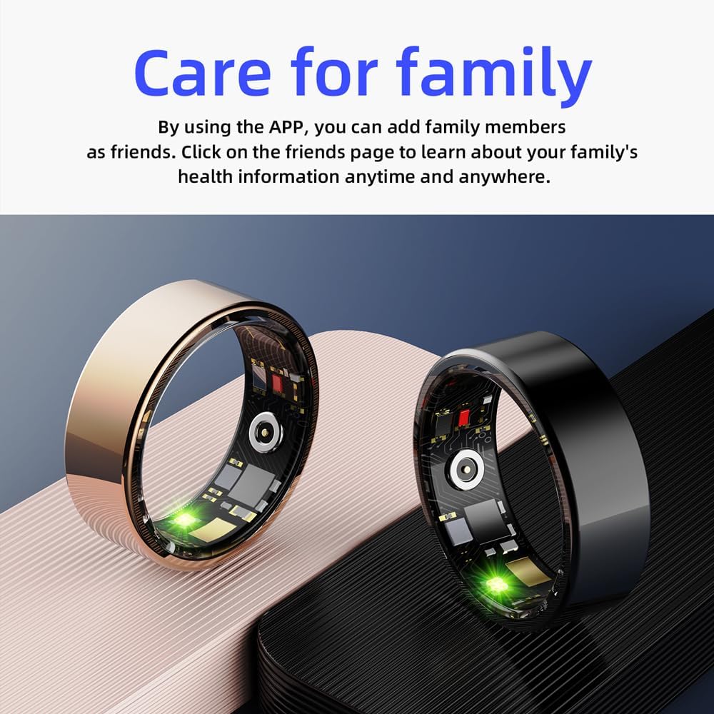 Smart Ring Health Tracker - Silver (Size 11) | All-Day Heart Rate, Sleep & Fitness Monitor | Waterproof, Long Battery Life & Stylish Wearable for Men & Women