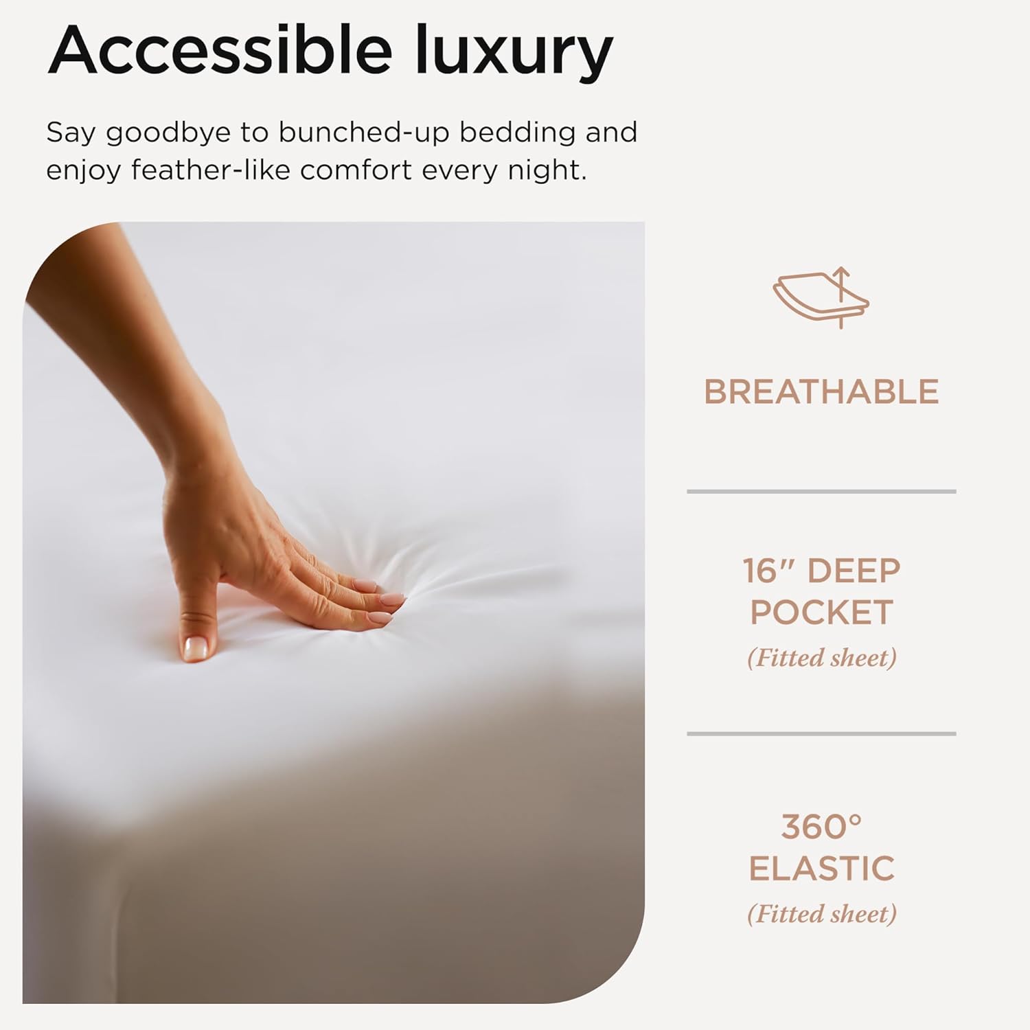 Egyptian Cotton Queen Sheet Set | 100% Certified Egyptian Cotton Sheets for Queen Size Bed | Queen Bed Sheets Set with Snug Fit 16" Deep Pocket | Soft Cooling Sateen Bedding Set | White