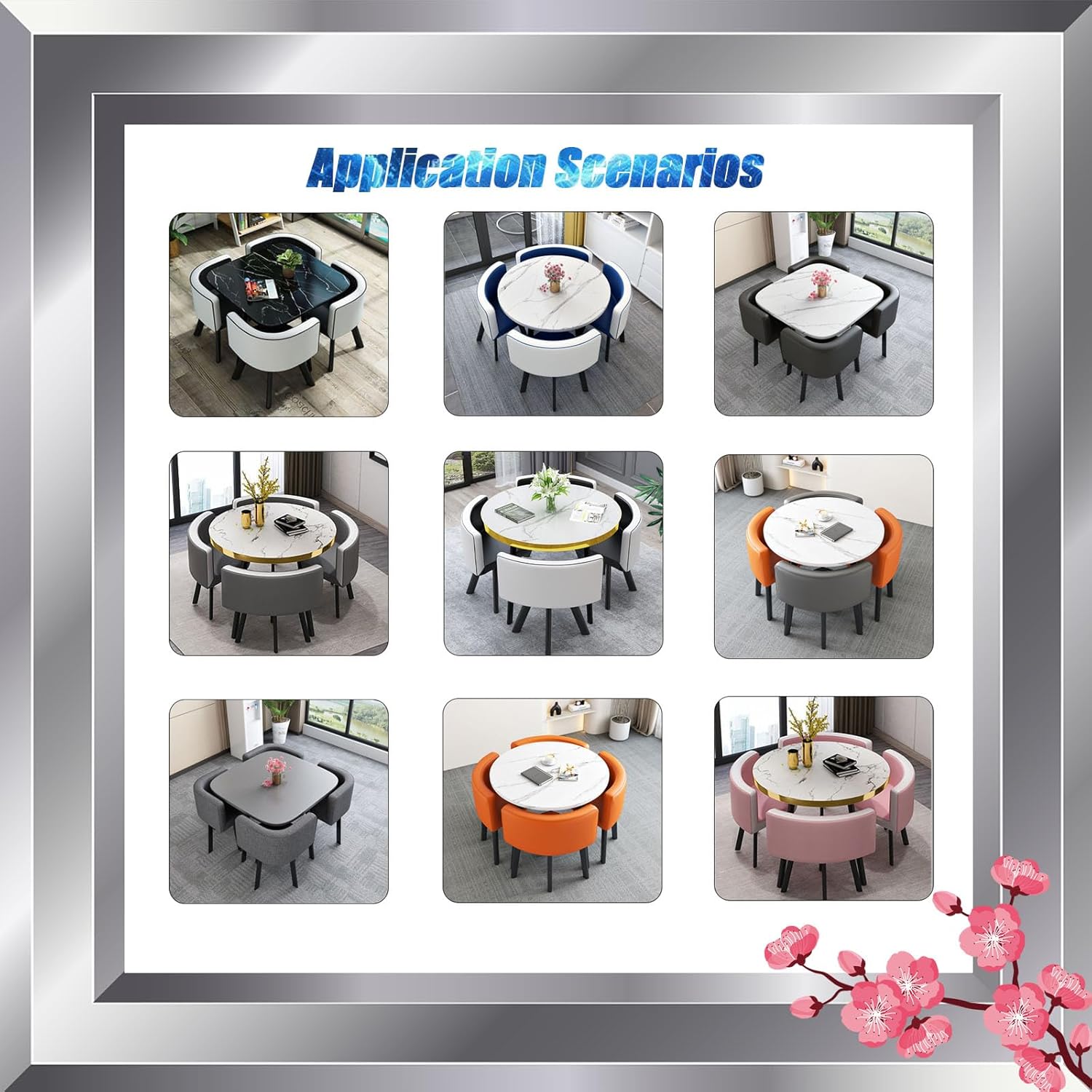Breakfast Bar round Conference Table round Furniture Table and Chair Set Dining Table and Chairs Set Modern Kitchen Table for Dinner for Home/Garden/Restaurant 80X75Cm/31.5X29.5In(Wxh) #8
