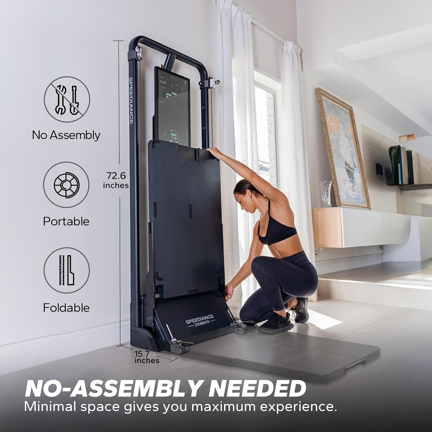 Smart Home Gym System, Gym Monster Multifunctional Smith Machine Home Gym Power Cage, All-In-One Cable Machine for Home Workout, Full Body Strength Training Fitness Exercise Machine
