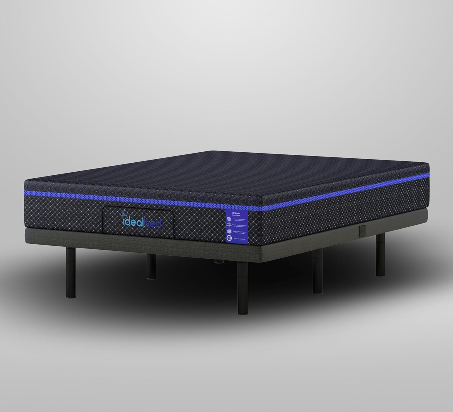 S4 Nebula Luxury Hybrid Mattress + 6I Custom Adjustable Bed Sleep System, Comfort, Cooling & Support, Advanced Silent Operation, Pillow Tilt, Wallhugger, (Medium Soft, King)