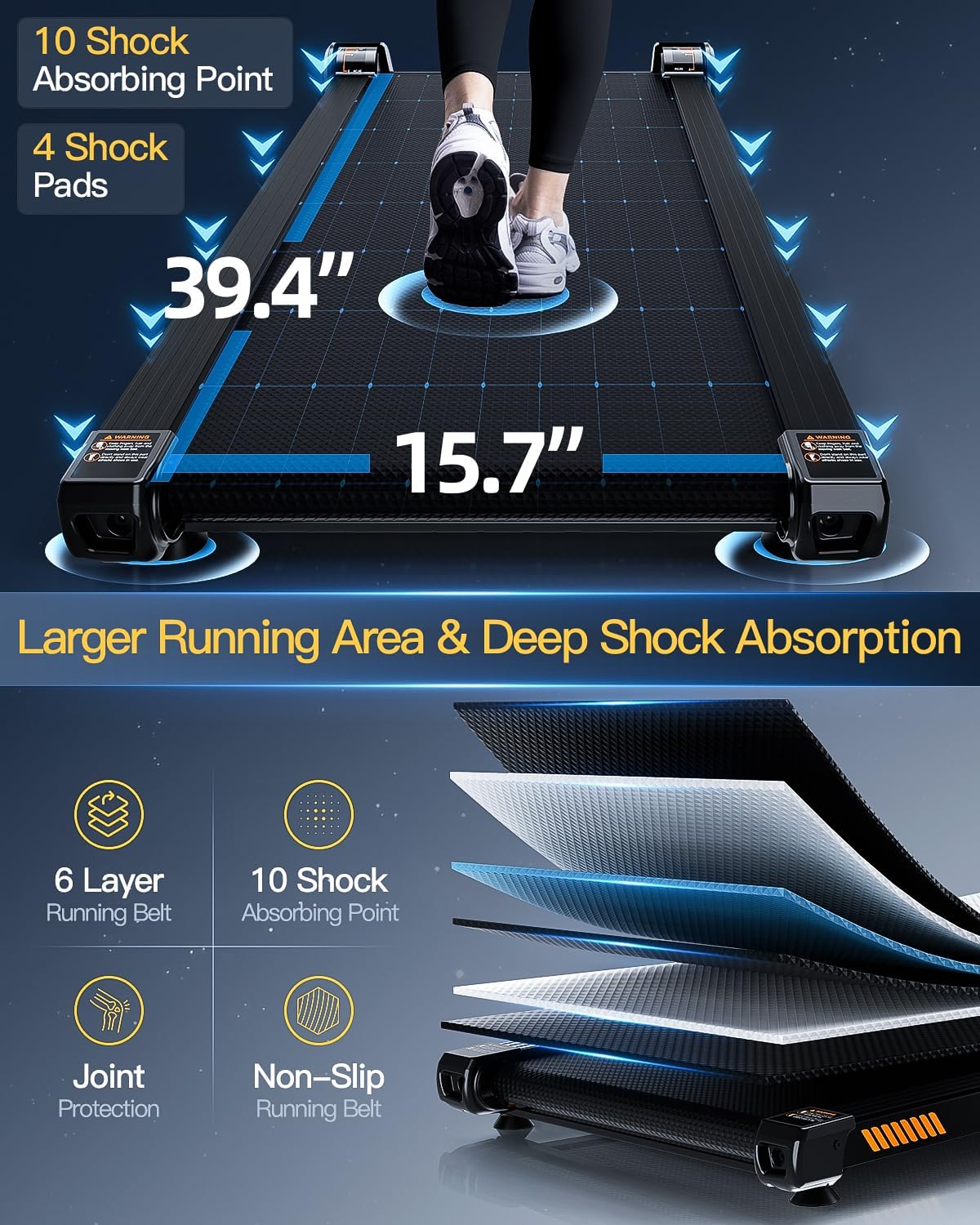 Up Pad, Walking Pad Treadmill with Incline, 6 in 1 under Desk Treadmill, 6-Level Incline Treadmill, 2.5HP Portable Treadmill for Office Home with 330LBS Capacity, LED Display, Remote Control