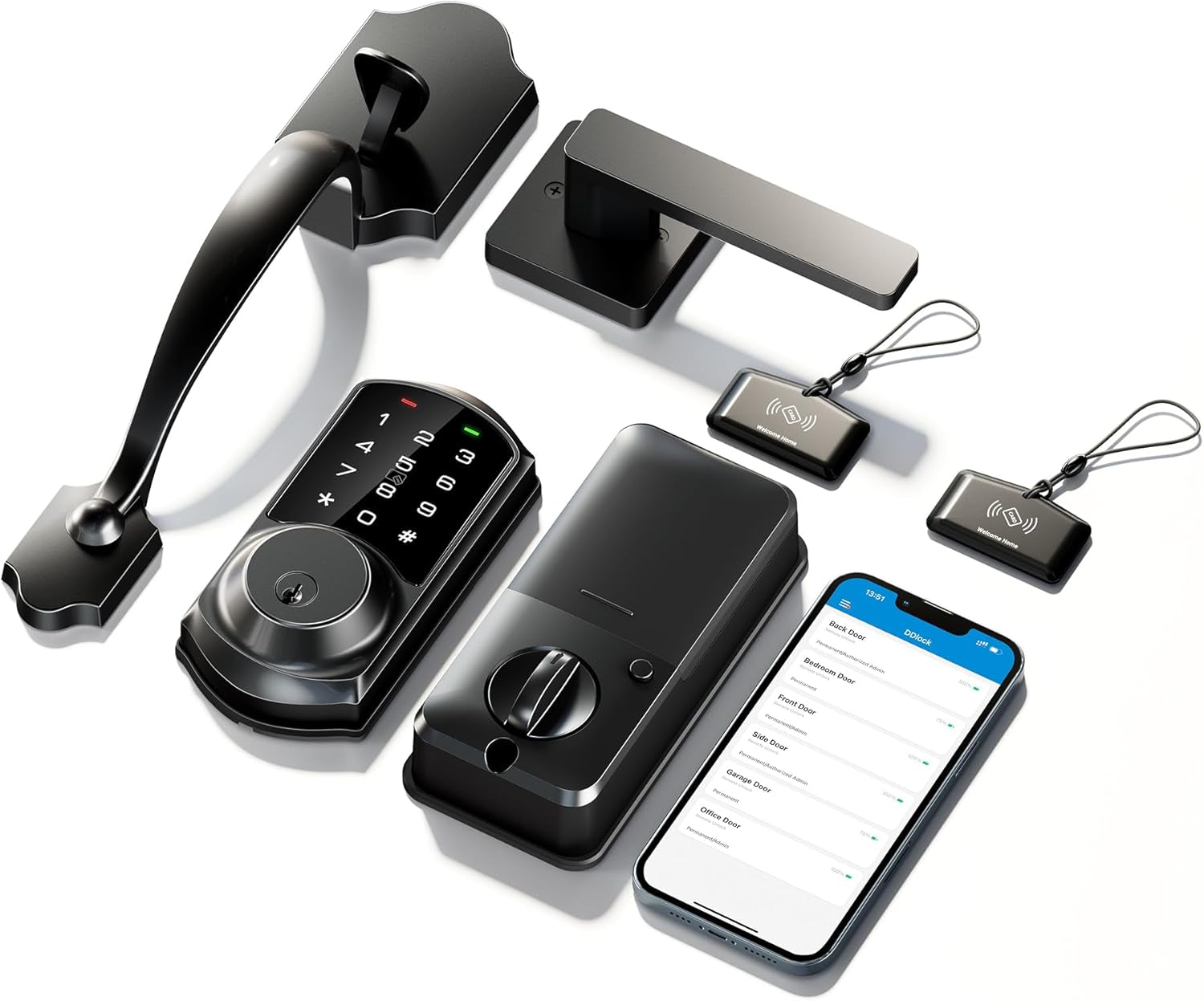 Veise Smart Lock Front Door with Keyless Entry, Touchscreen Deadbolt, Bluetooth & WiFi Compatible – Advanced Security with Auto Lock, Weatherproof Design, and Easy Installation