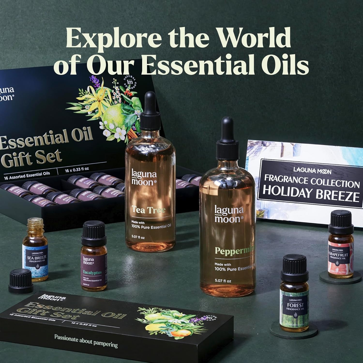 Essential Oils Set - Top 6 Blends for Diffusers, Home Care, Candle Making Scents, Fragrance, Aromatherapy, Humidifiers, Gifts - Peppermint, Tea Tree, Lavender, Eucalyptus, Orange (10Ml)