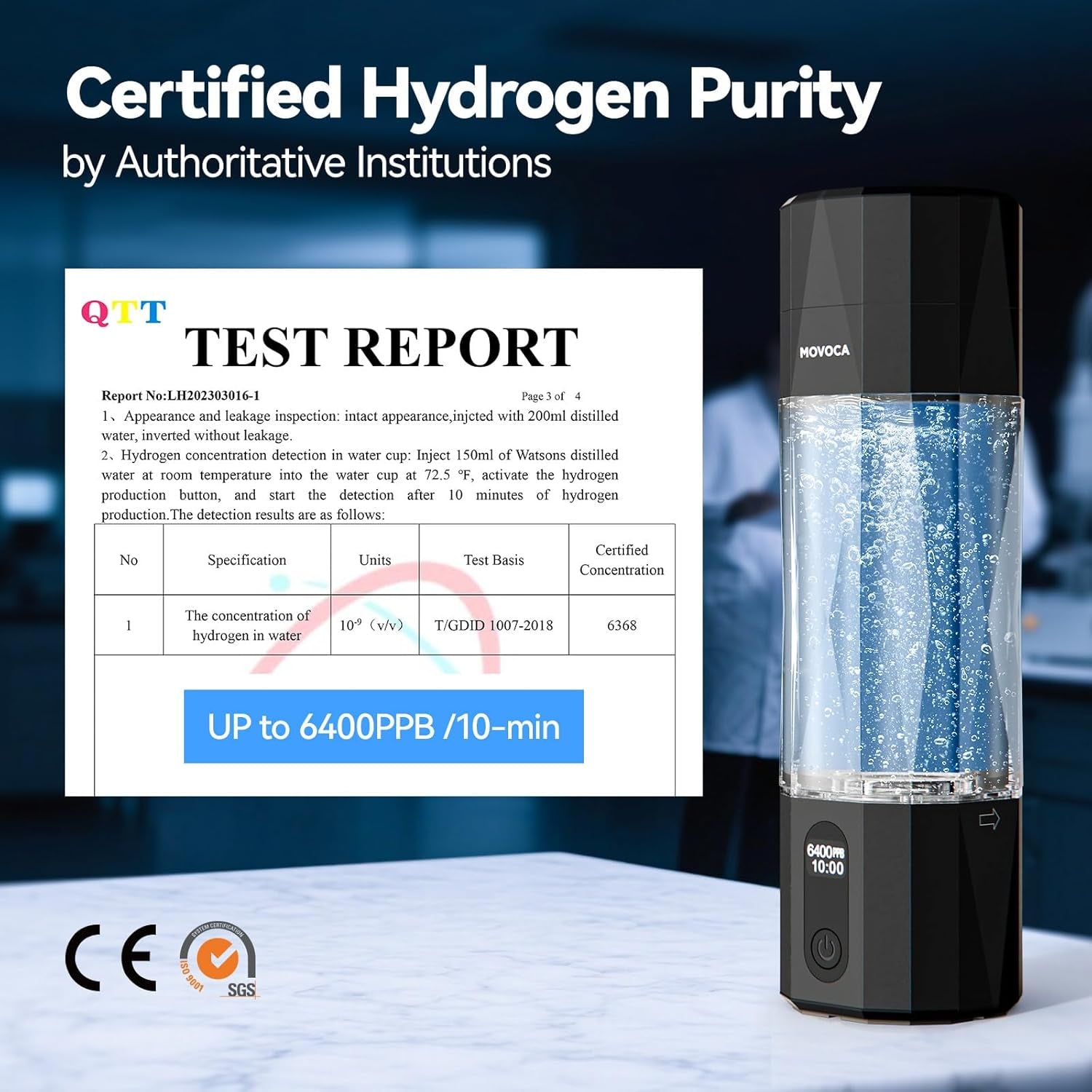 Upgrade Hydrogen Water Bottle, up to 6400PPB Hydrogen Water Generator -SPE PEM Tech, 7 OZ Food-Grade PC Hydro Water Machine, Health Care Gifts for Husband, Wife, Family, Friends, Travel