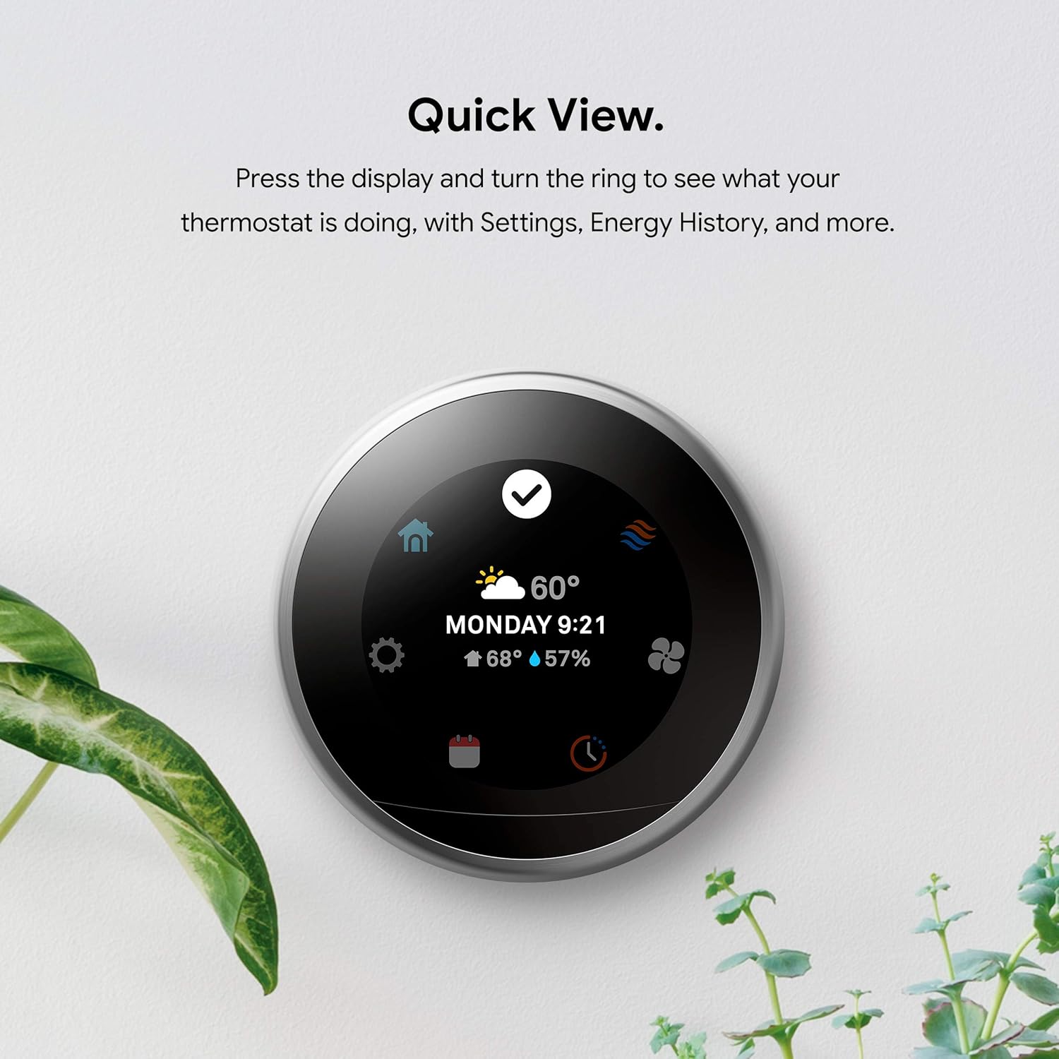 Nest Learning Thermostat - Programmable Smart Thermostat for Home - 3Rd Generation- Works with Alexa - White