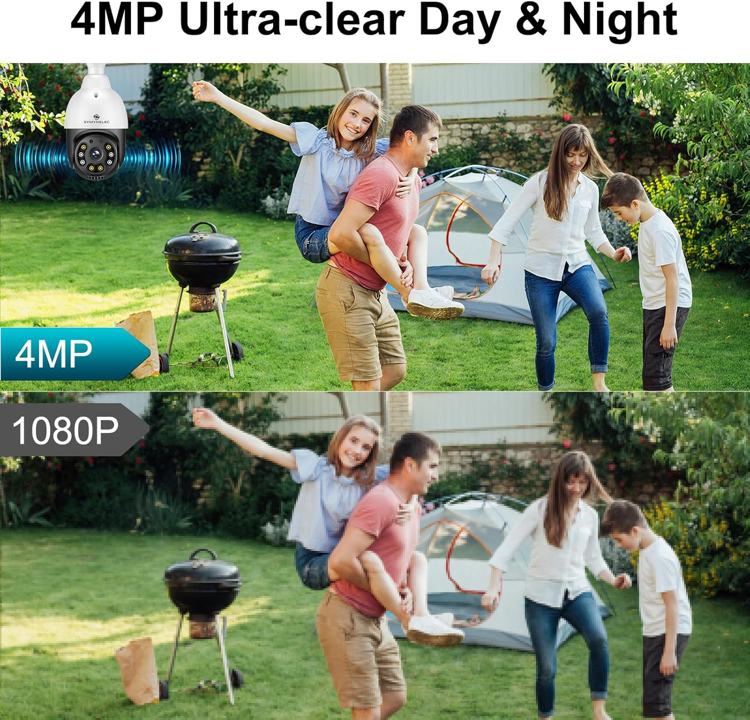 Light Bulb Security Camera Outdoor Waterproof 2.5K,(5Ghz/2.4Ghz) 5G Dual Band Wifi Light Socket Security Camera with AI Human Motion Detection Tracking 4MP Color Night Vision Alexa (2 PCS)