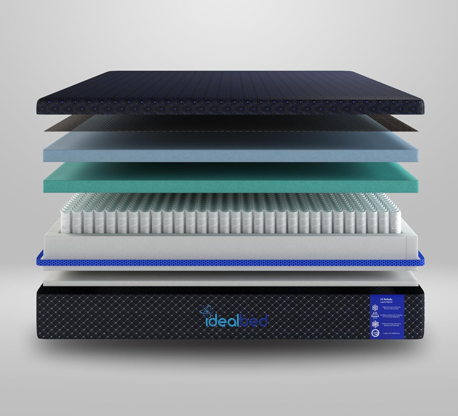 S4 Nebula Luxury Hybrid Mattress + 6I Custom Adjustable Bed Sleep System, Comfort, Cooling & Support, Advanced Silent Operation, Pillow Tilt, Wallhugger, (Medium Soft, King)
