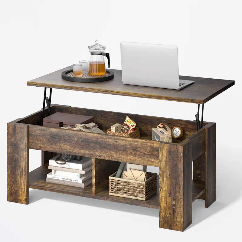 Sparta Black Lift Top Extendable Coffee Table with Storage