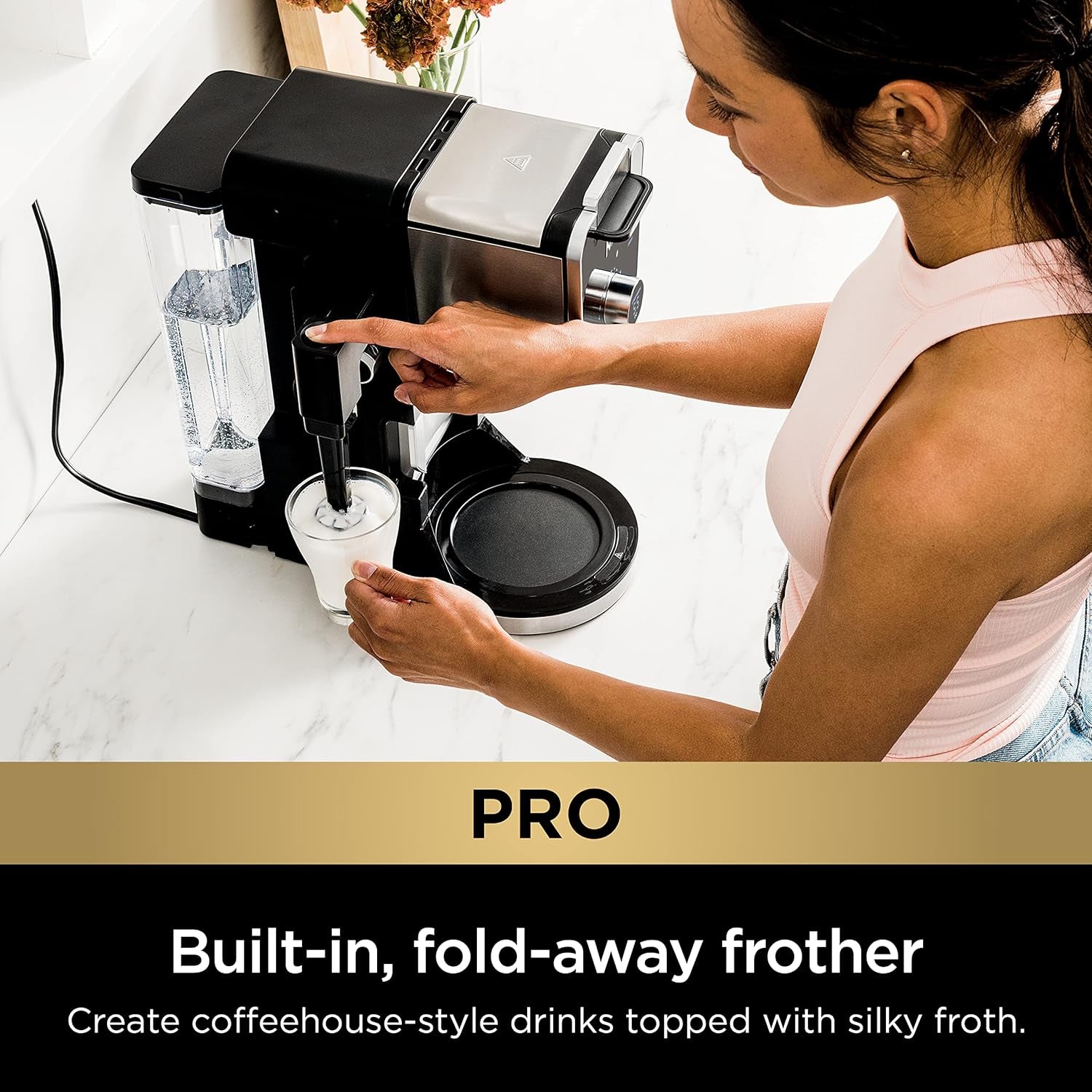 Hot and Iced Coffee Maker, Single Serve Coffee Maker and Drip Coffee Machine, Dualbrew Pro Specialty 12-Cup with K-Cup Combo, Includes Permanent Filter, CFP307