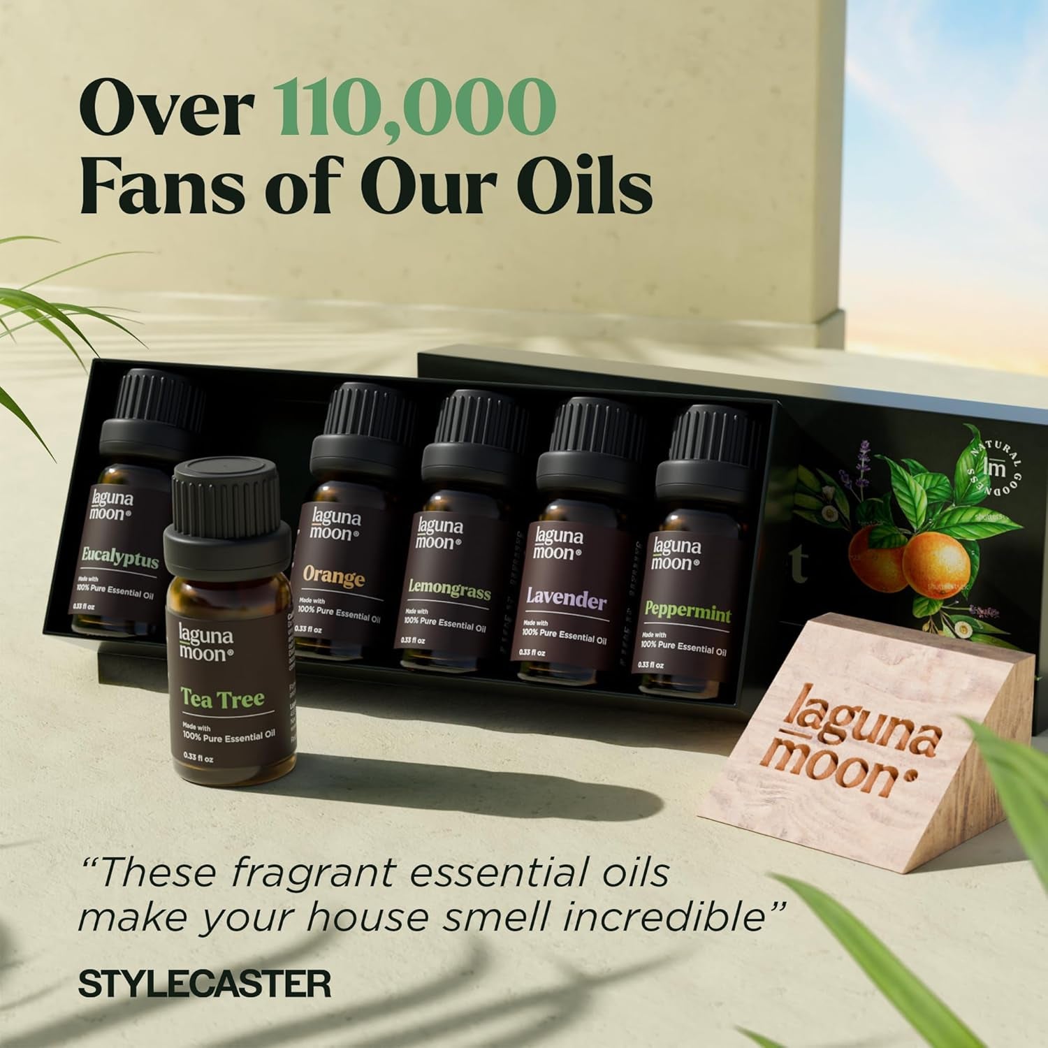 Essential Oils Set - Top 6 Blends for Diffusers, Home Care, Candle Making Scents, Fragrance, Aromatherapy, Humidifiers, Gifts - Peppermint, Tea Tree, Lavender, Eucalyptus, Orange (10Ml)