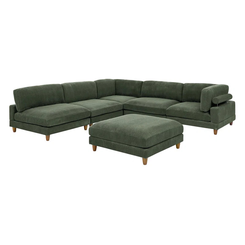 Espinosa 6 - Piece Slipcovered Corduroy Sectional