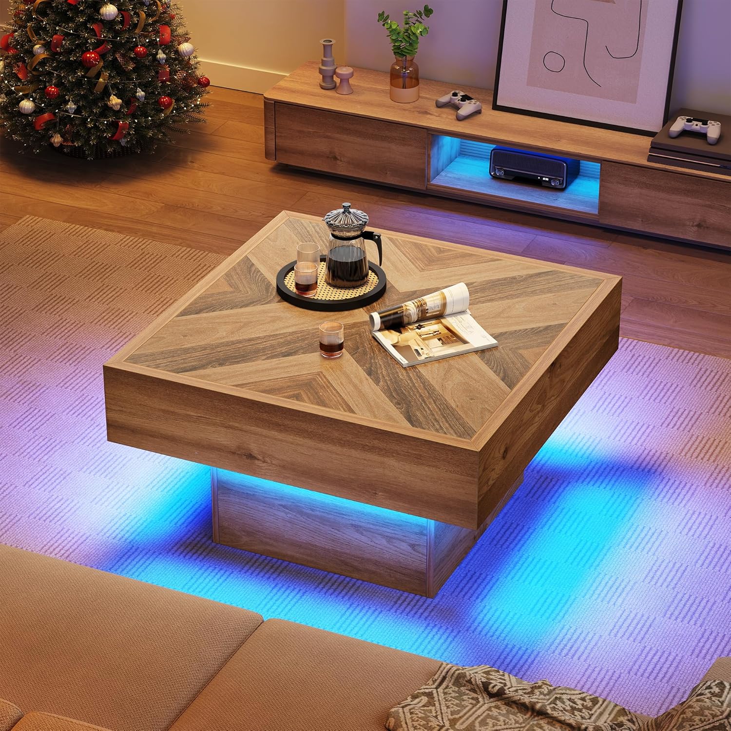 Farmhouse Coffee Table with Storage Drawers | Multifunctional Wood Coffee Table with Hidden Storage, Lift-Top, and Farmhouse Charm for Living Rooms