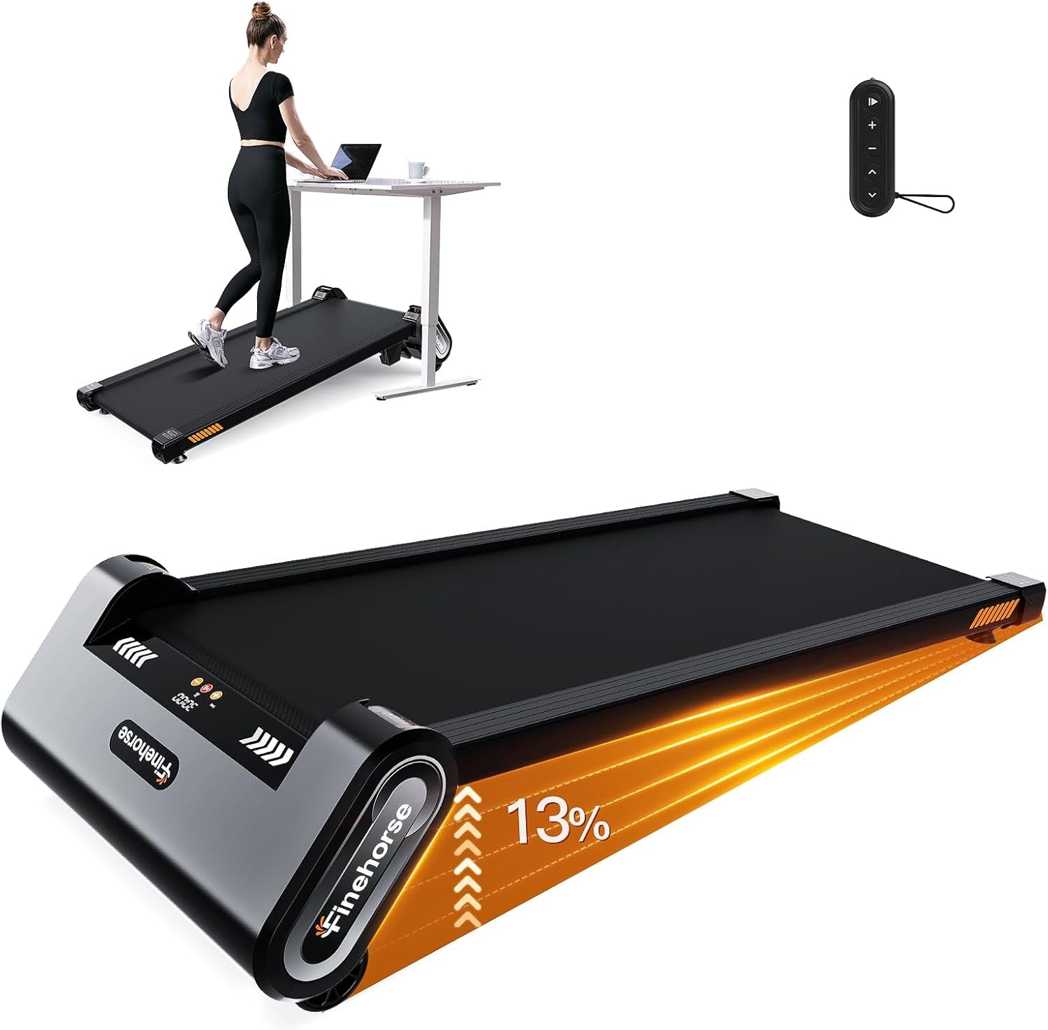 Up Pad, Walking Pad Treadmill with Incline, 6 in 1 under Desk Treadmill, 6-Level Incline Treadmill, 2.5HP Portable Treadmill for Office Home with 330LBS Capacity, LED Display, Remote Control