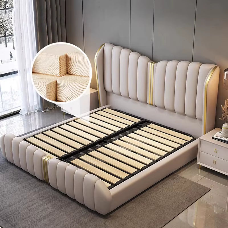 Luxury Double Massage Bed Loft Wooden Modern Sofa Headboards Design European Bed Princess Sleeping Muebles Unique Furniture