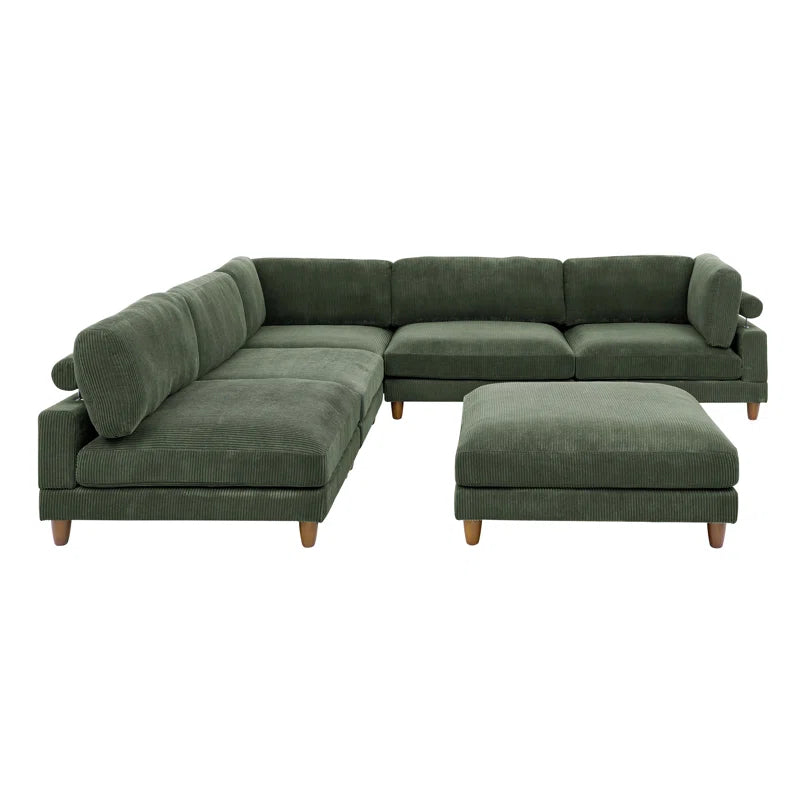 Espinosa 6 - Piece Slipcovered Corduroy Sectional