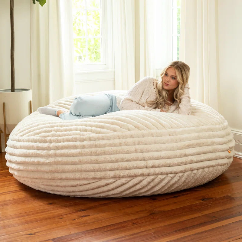 6 Foot Cocoon - Large Bean Bag Chair - Mondo Faux Fur
