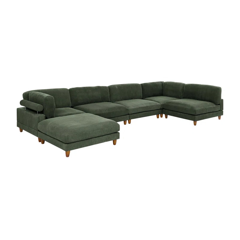 Espinosa 6 - Piece Slipcovered Corduroy Sectional