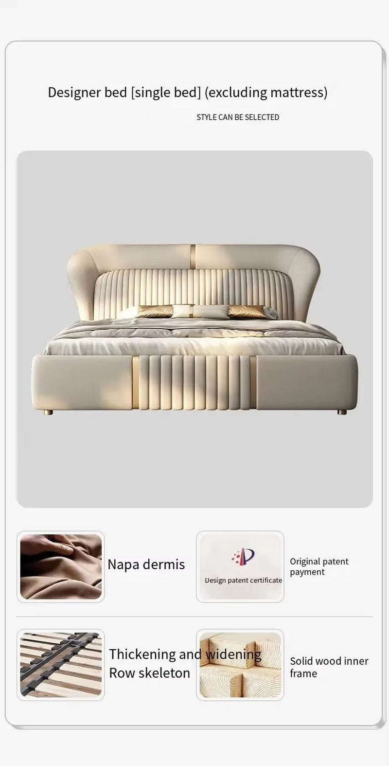 Gold 200× 180 Double Bed Storage Luxury Leather Big Hotel Bedroom Beds King Adults Modern White Camas De Dormitorio Furniture