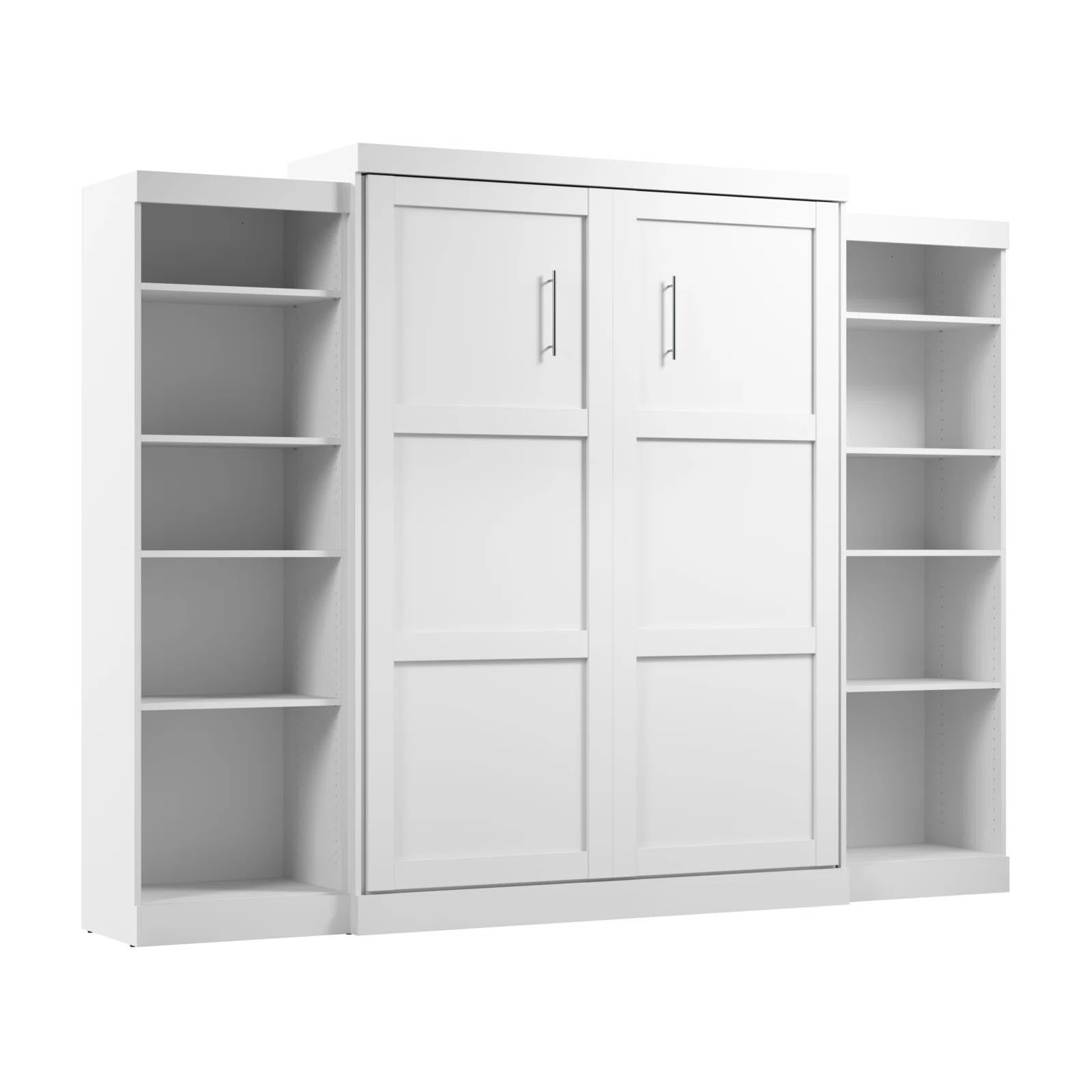 Wade Logan Arlex Murphy Bed with Shelving & Storage - Space-Saving Modern Design, Built-In Desk & Cabinet - Transform Any Room into a Multi-Functional Living Space