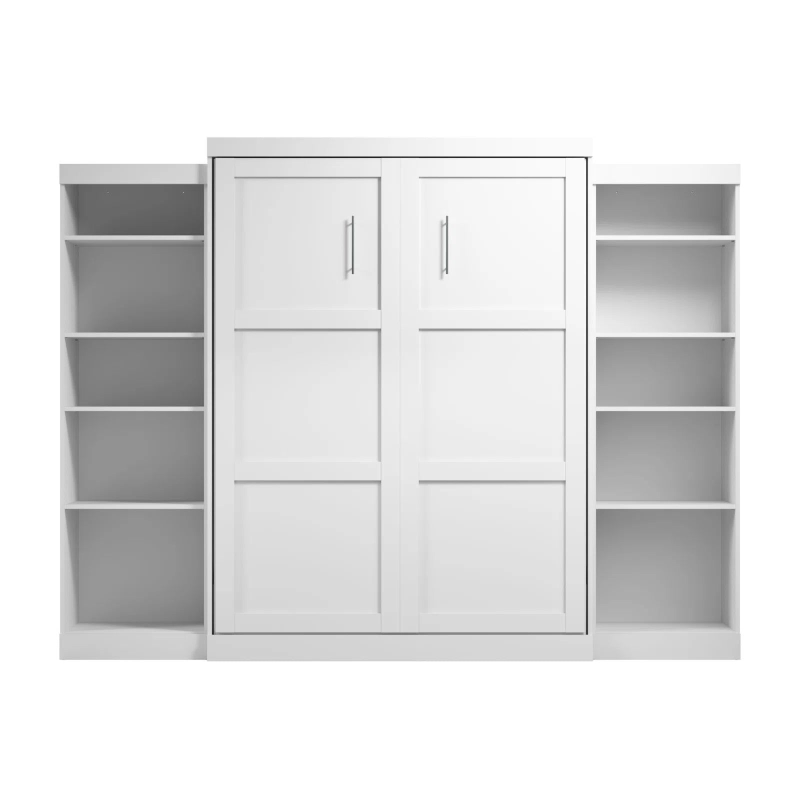 Wade Logan Arlex Murphy Bed with Shelving & Storage - Space-Saving Modern Design, Built-In Desk & Cabinet - Transform Any Room into a Multi-Functional Living Space