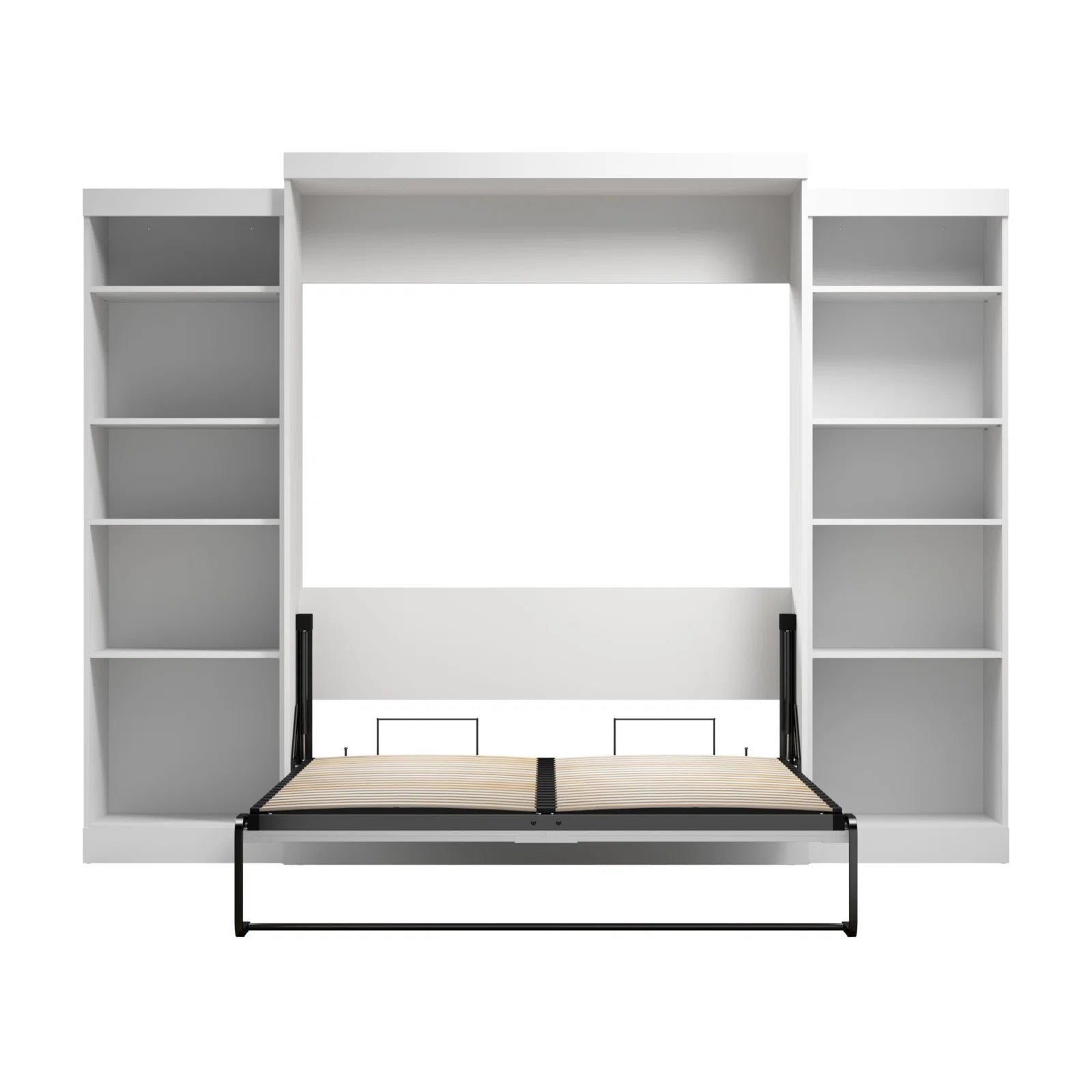 Wade Logan Arlex Murphy Bed with Shelving & Storage - Space-Saving Modern Design, Built-In Desk & Cabinet - Transform Any Room into a Multi-Functional Living Space