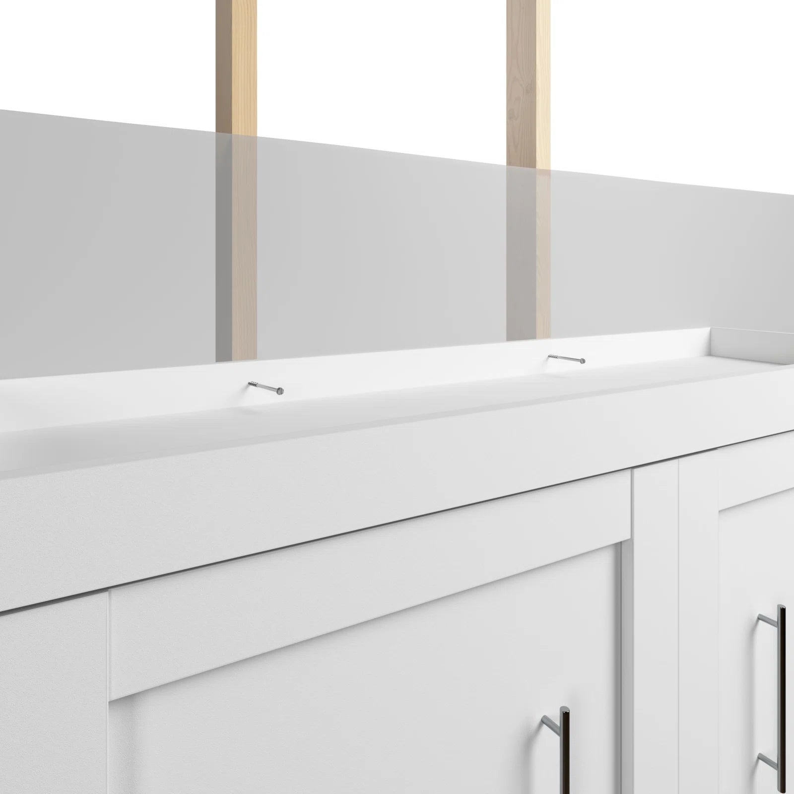 Wade Logan Arlex Murphy Bed with Shelving & Storage - Space-Saving Modern Design, Built-In Desk & Cabinet - Transform Any Room into a Multi-Functional Living Space