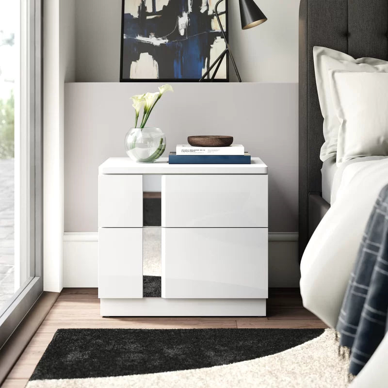 Augie 2-Drawer Nightstand | Sleek Modern Design with Ample Storage & Soft-Close Drawers | Elevate Your Bedroom Aesthetic